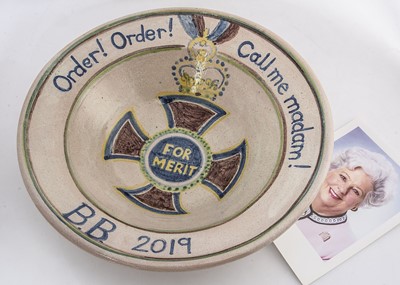 Lot 41 - A contemporary pottery commemorative OM bowl for Betty Boothroyd