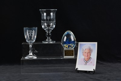 Lot 51 - A commemorative glass goblet