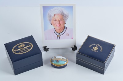 Lot 55 - Three commemorative enamel pill boxes