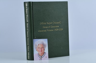 Lot 56 - Baroness Boothroyd's edition of the Official Report (Hansard) House of Commons, Centenary Volume 1909-2009