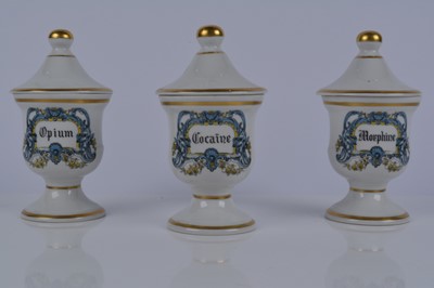 Lot 83 - A collection of four continental porcelain drug jars