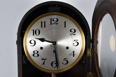 Lot 229 - Two 20th century oak cased grandmother clocks