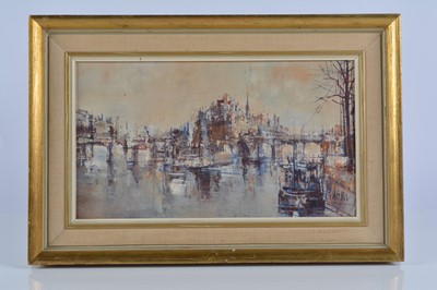 Lot 104 - A French 20th Century oil on canvas Notre Dame