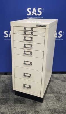 Lot 123 - A contemporary white stainless steel Bisley filing cabinet