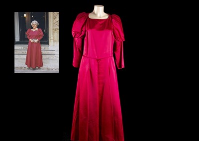 Lot 136 - Baroness Boothroyd's bespoke satin and silk lined long sleeved, ball gown