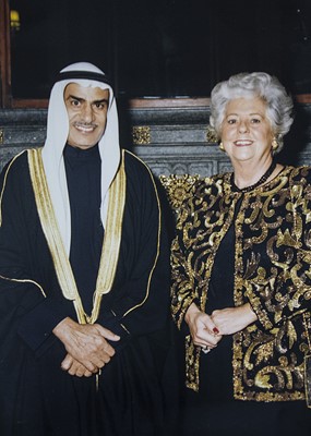 Lot 139 - Baroness Boothroyd A much loved and worn sequin gold and black, evening jacket