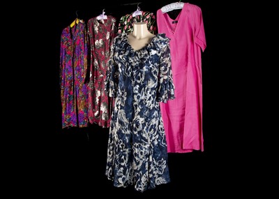 Lot 168 - Thirteen silk, cotton, linen and mixed fabric day/cocktail dresses