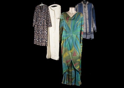 Lot 171 - A collection of eight silk, cotton, linen, woollen garments