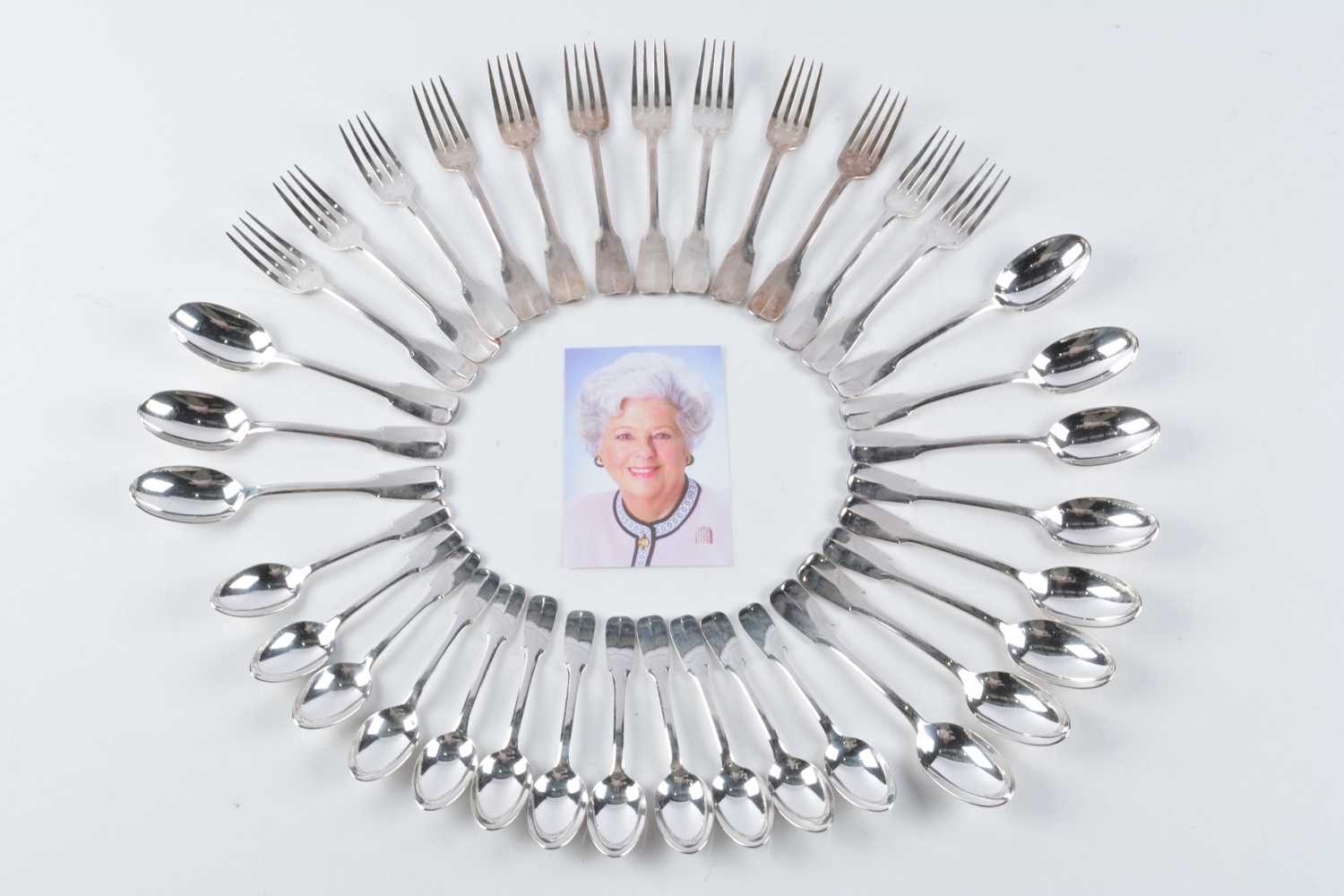 Lot 180 - A French silver plated dessert service