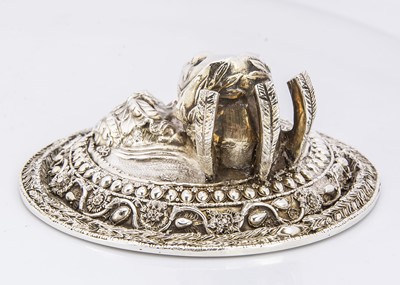 Lot 186 - A continental white metal paperweight