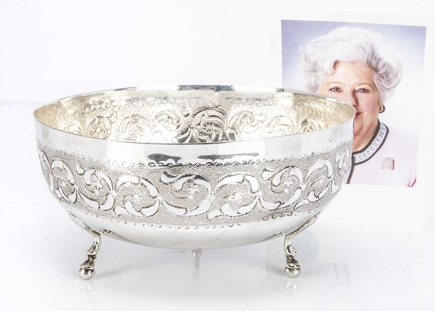 Lot 192 - A continental metal bowl