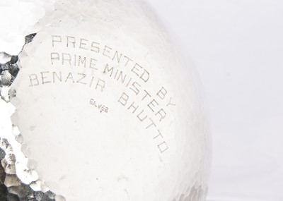 Lot 196 - A presentation gem set metal bowl of Pakistan interest