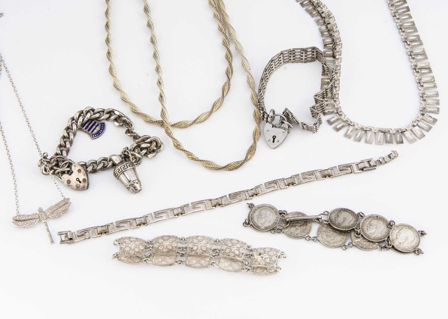 Lot 16 - A collection of silver and white metal jewels