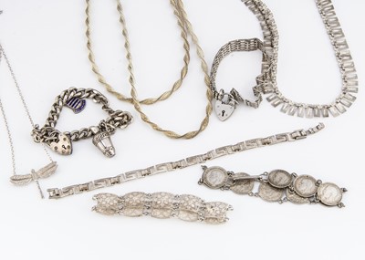 Lot 16 - A collection of silver and white metal jewels