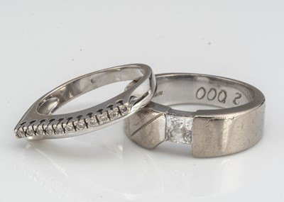Lot 18 - Two white gold continental dress rings