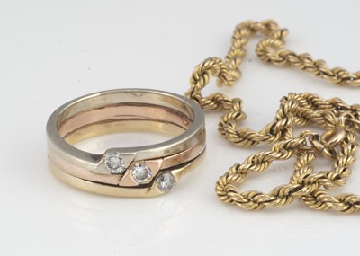 Lot 30 - A modern 14ct gold and a 9ct gold necklace