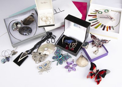 Lot 45 - A collection of modern silver and other costume jewellery