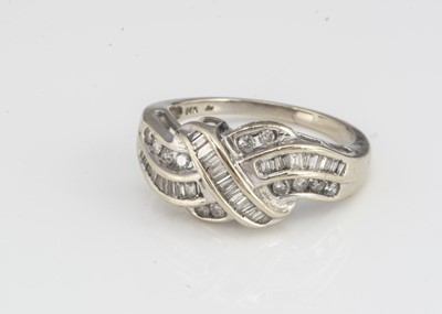 Lot 60 - A continental diamond 14k marked dress ring