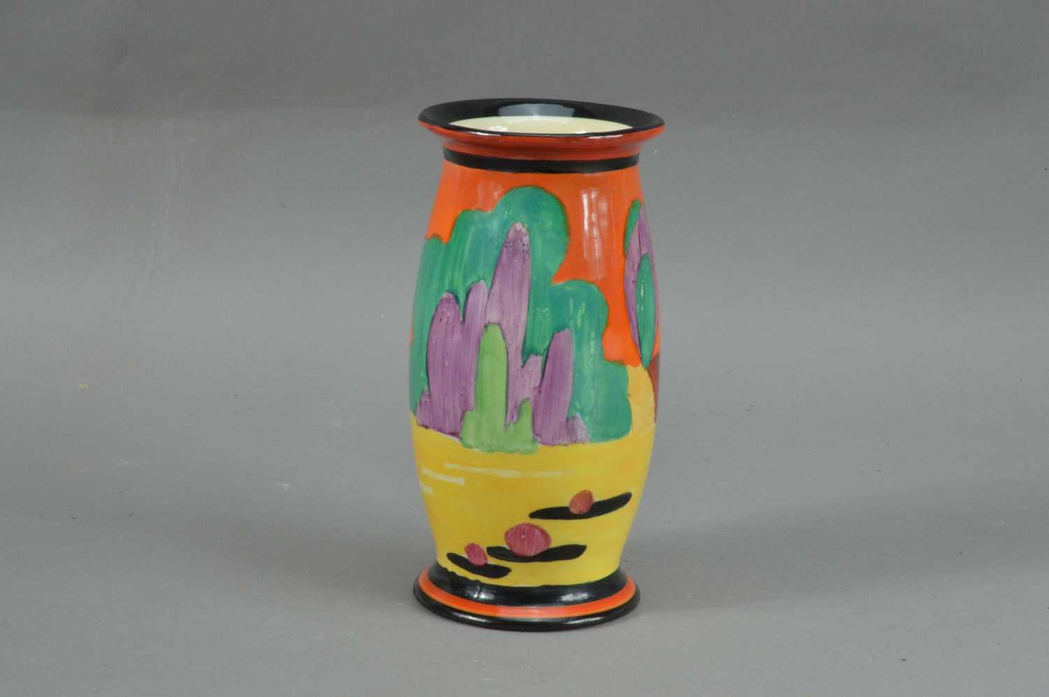 Lot 247 - A professionally restored Clarice Cliff Applique pattern vase