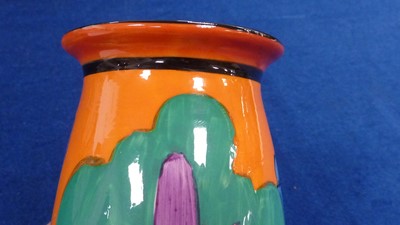 Lot 247 - A professionally restored Clarice Cliff Applique pattern vase