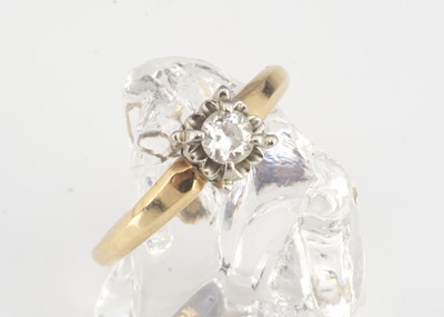 Lot 63 - An 18ct gold Columbia marked diamond solitaire