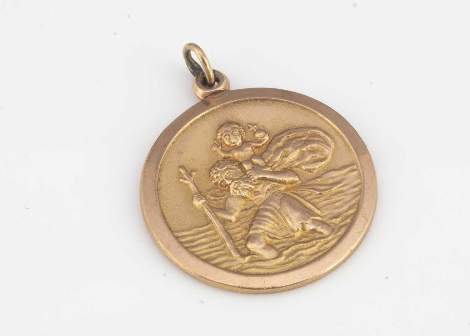 Lot 68 - A 9ct gold St Christopher pendant