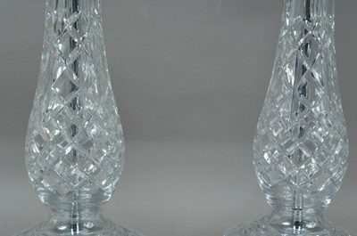 Lot 248 - A pair of modern Waterford Crystal glass lamps