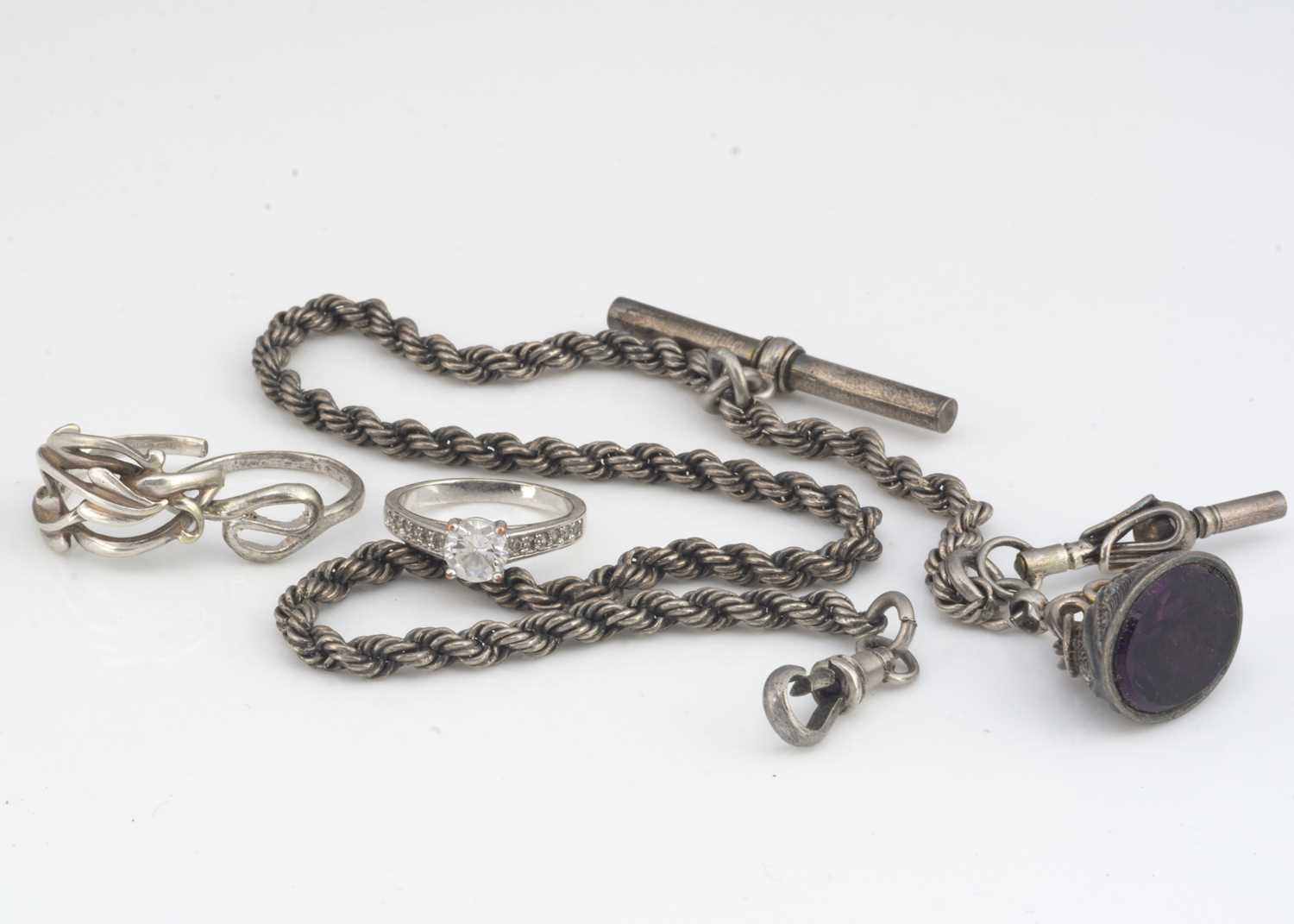 Lot 86 - A collection of silver jewels