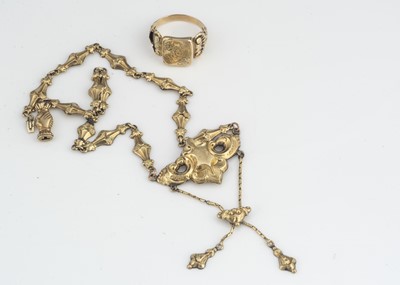 Lot 87 - A 19th Century hollow link hand clasped necklace