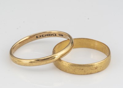 Lot 112 - Two 22ct gold wedding bands