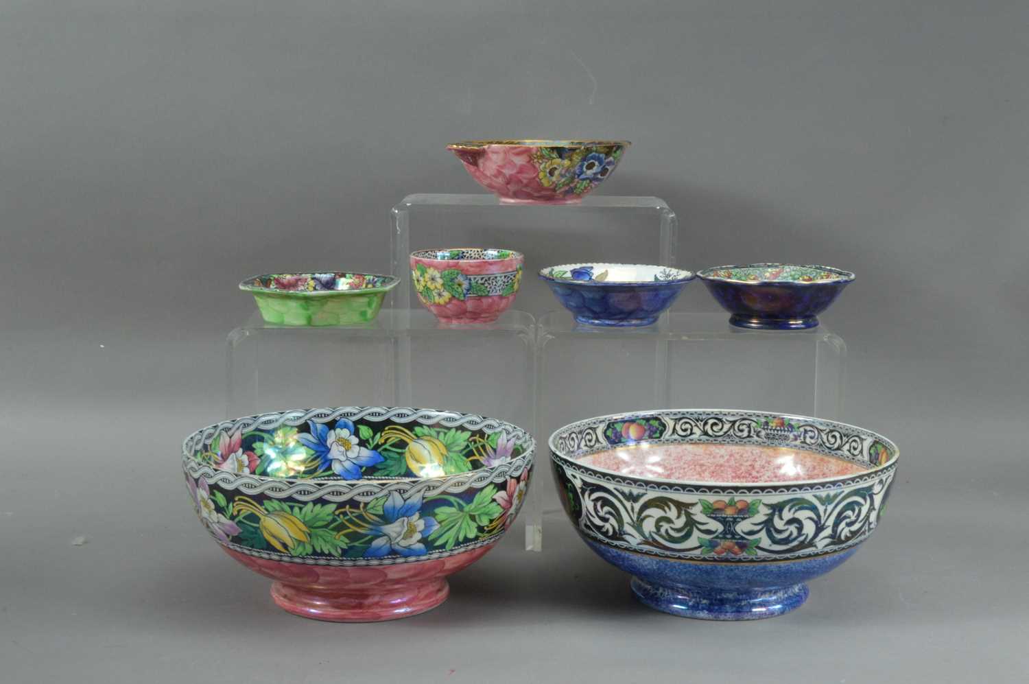 Luster Items Lot 252 - A collection of Maling lustre ware items,