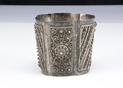 Lot 128 - A Middle Eastern silver bracelet