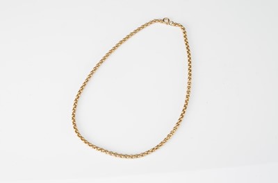 Lot 167 - A 9ct gold belcher link necklace