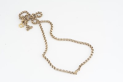 Lot 168 - A 9ct gold belcher link necklace