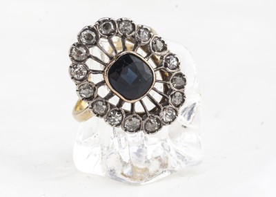 Lot 227 - A Belle Epoch style sapphire and diamond dress ring