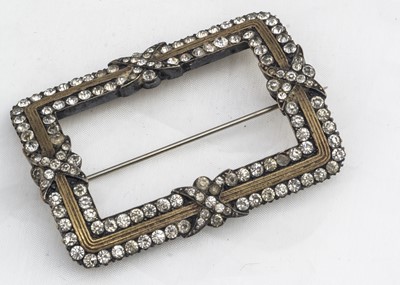 Lot 229 - A 19th Century continental paste work converted buckle brooch