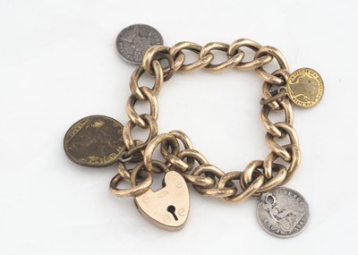 Lot 239 - A gold plated late 19th Century curb link bracelet