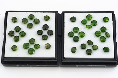 Lot 299 - A pair of cased Chrome diopside mixed displays