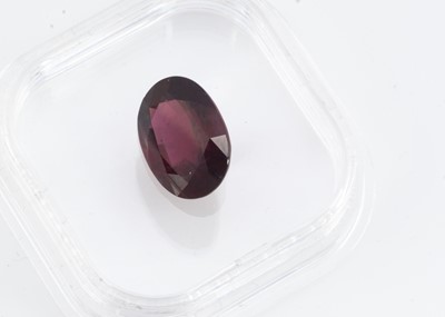 Lot 316 - A certificated loose oval mixed cut garnet  (Malawi)