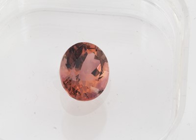 Lot 350 - A certificated oval cut Tourmaline