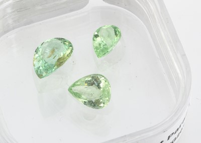 Lot 354 - Three certificated Paraiba Tourmalines