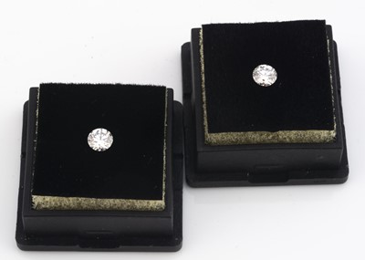 Lot 371 - Two GIA certificated  round Brilliant cut diamonds