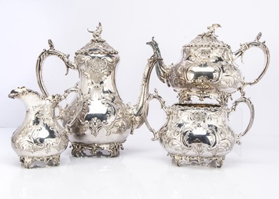 Lot 378 - An Edwardian silver plated four piece tea and coffee set