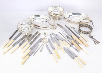 Lot 380 - A box of silver plated items and more