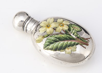 Lot 386 - A pretty Victorian silver and enamelled scent bottle by S. Mordan & Co
