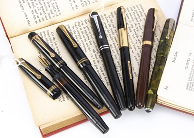Lot 454 - A collection of seven Vintage and modern fountain pens
