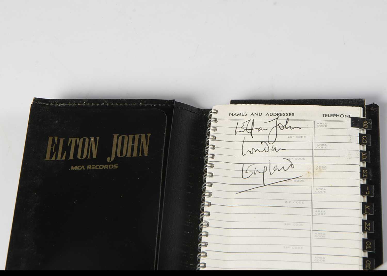 Lot 355 - Elton John Little Black Book / Signature