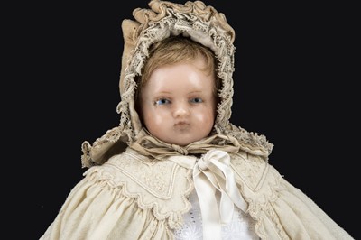 Lot 29 - A Pierroti poured wax shoulder-head baby doll
