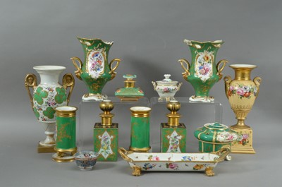 Lot 331 - A collection of continental porcelain ceramics