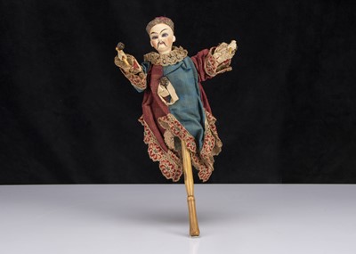 Lot 50 - An unusual bisque headed Chinaman squeak toy